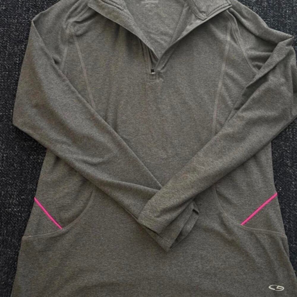 Champion gray pink quarter zip up